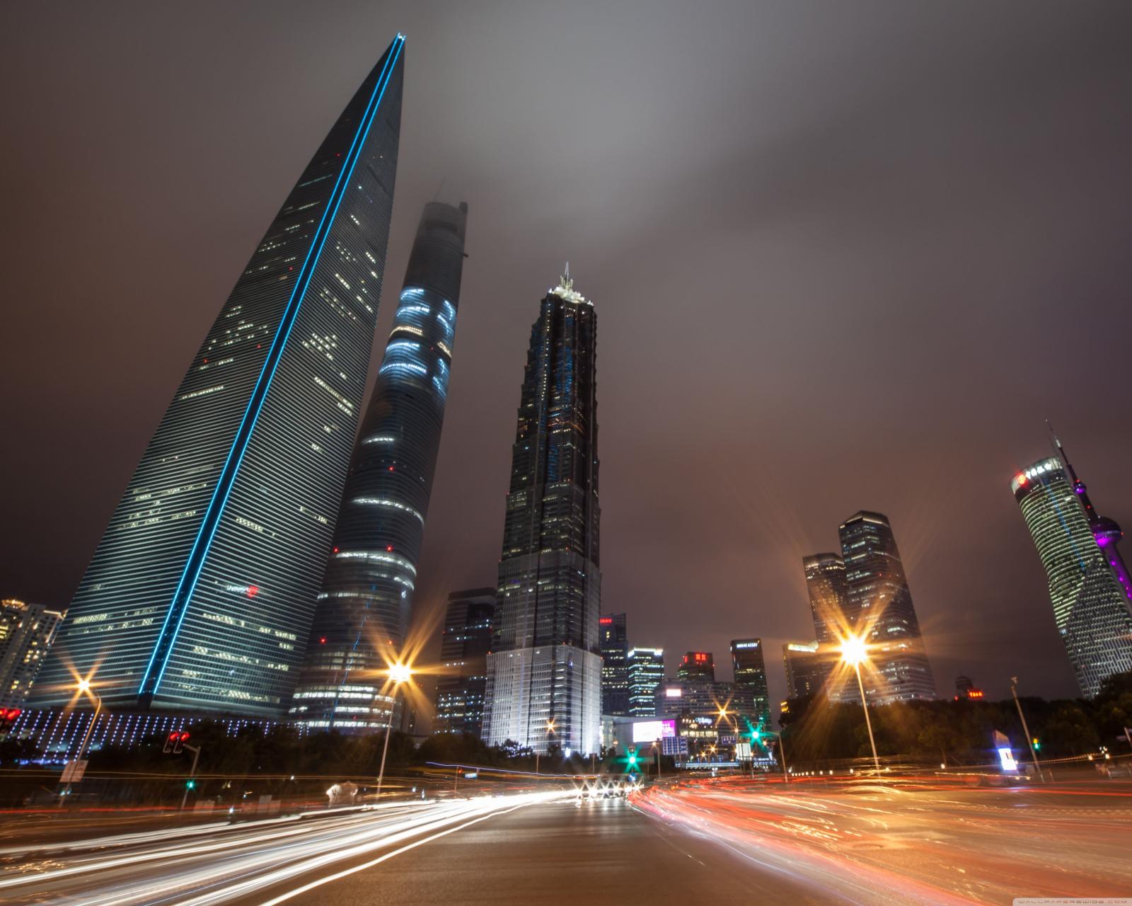 3750x3000 Shanghai Night Traffic ❤ 4K HD Desktop Wallpaper for 4K Ultra HD TV