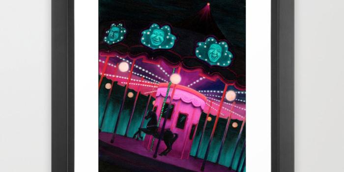 1500x1500 Pink and Purple Carnival Framed Art Print