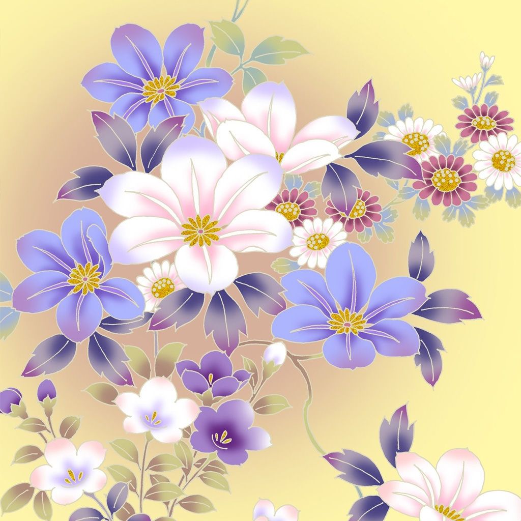 1024x1024 Download 15+ Free Floral Vintage Wallpapers