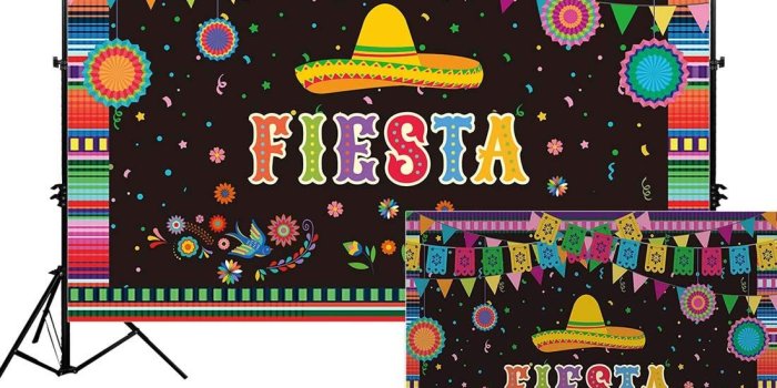 1100x1100 Allenjoy 7x5ft Mexican Fiesta Theme Backdrop for Photography Festival  Birthday Party Decor Cinco De Mayo Carnival Colorful Flags Floral Banner  Table