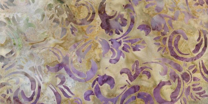 1093x1500 Robert Lavender, Clematis on Sage Green Tie Dye Batik ~ HALF YARD!! ~ Java  Block Printed (Tjap Stamped) Paisley, Ying-Yang Bali Tie Dye (Ikat).., By 