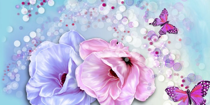 1920x1080 Butterflies and roses wallpaper - Digital Art wallpapers - #22969