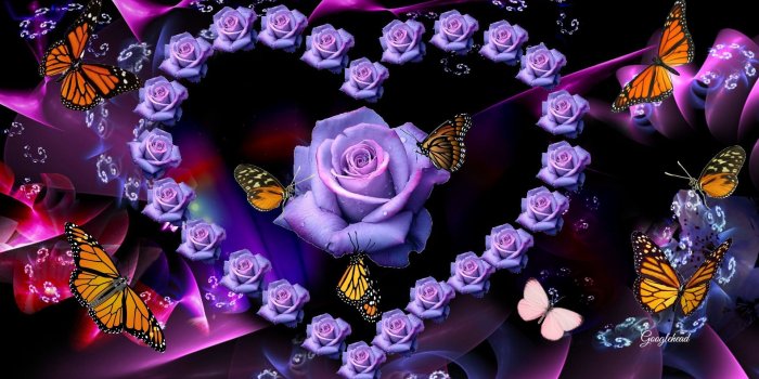 1920x1080 Blue Roses Butterflies wallpapers HD free - 303546 | fantasy