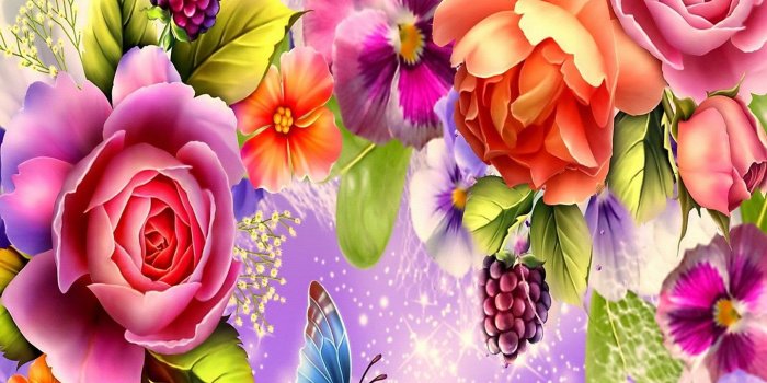 1440x1280 Flowers With Butterfly Wallpapers HD