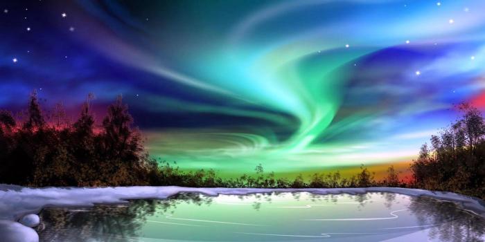 1920x1080 Northern Lights On Snow HD Wallpaper | Background Image | 1920x1080