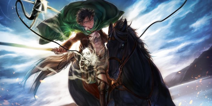 3840x2160 Mikasa Ackerman, Levi, Attack on Titan, Sky, Anime 4K Ultra HD