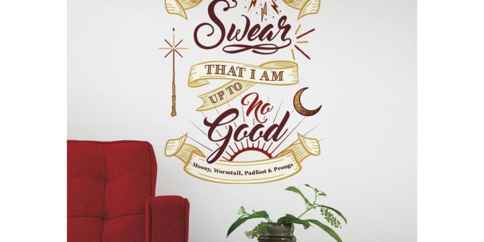 1000x1000 5 in. x 19 in. Harry Potter Marauder's Map Quote 7-Piece Peel and Stick  Giant Wall Decals