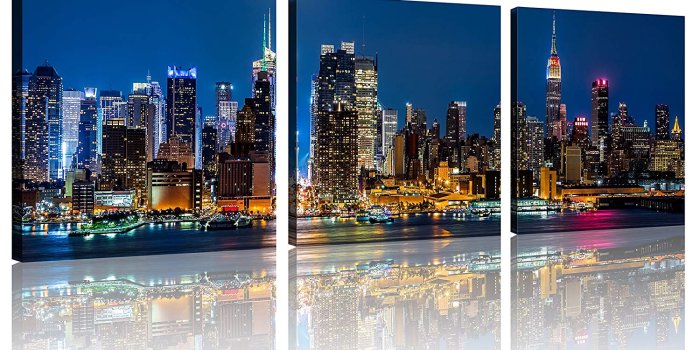 1500x1200 QICAI Wall Art Painting Beautiful New York City Skyline New York Night  Light Prints On Canvas New York Canvas Cityscape The Picture NYC City  Pictures