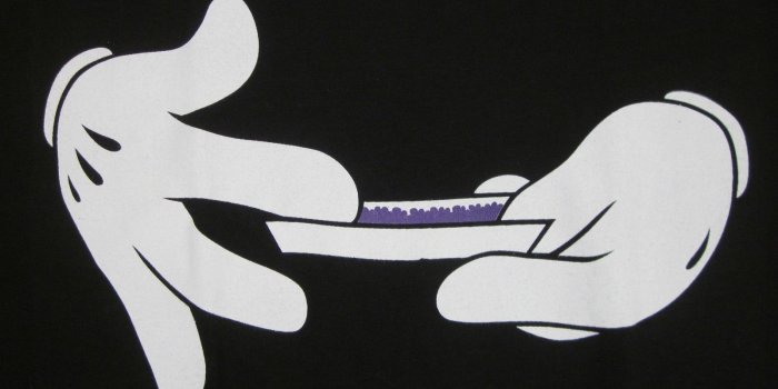1600x1081 Mickey Mouse Hands T-Shirt Rolling Joint Purple Kush Tee Adult Mens