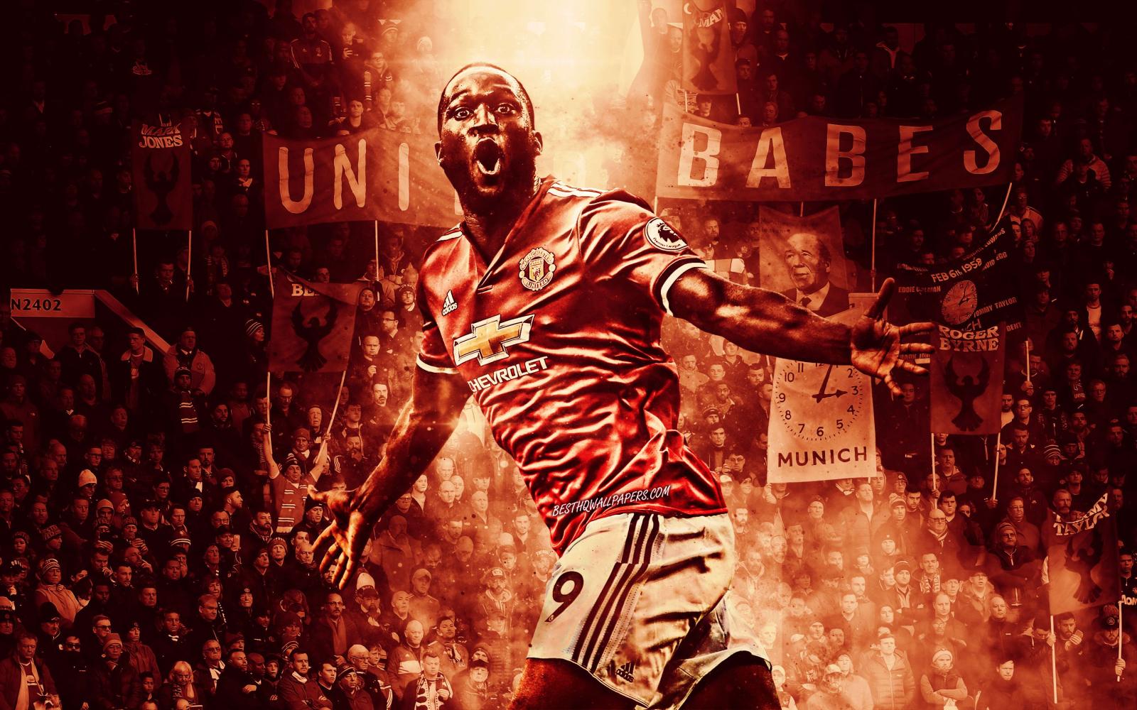 2880x1800 Download wallpapers Romelu Lukaku, Old Trafford, Manchester United