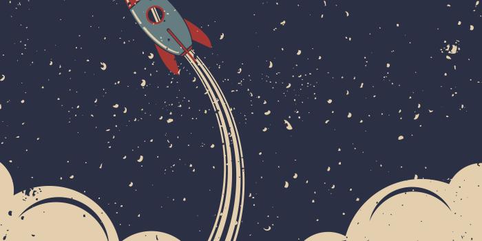 7000x7000 Retro Rocket Launch - Custom Wallpaper that's out of this world