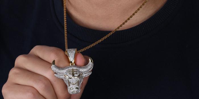 1920x1920 Luxury Designer Jewelry Mens Gold Chain Pendants Hip Hop Iced Out Bling CZ  Diamond Gengar Vampire Bull Pendant Rapper Charm with Rope Chain