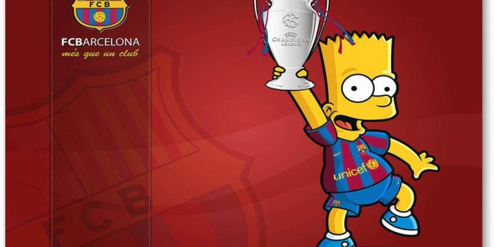 1664x1109 Wall Poster - FC Barcelona - Bart Simpson - HD Quality Wall Poster