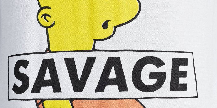 1440x1920 Eleven Paris Savart Bart Simpson Savage Graphic T-Shirt, White at