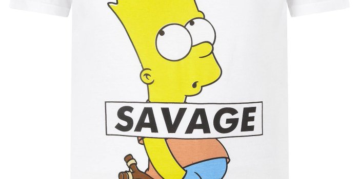 1440x1920 Eleven Paris Savart Bart Simpson Savage Graphic T-Shirt, White at