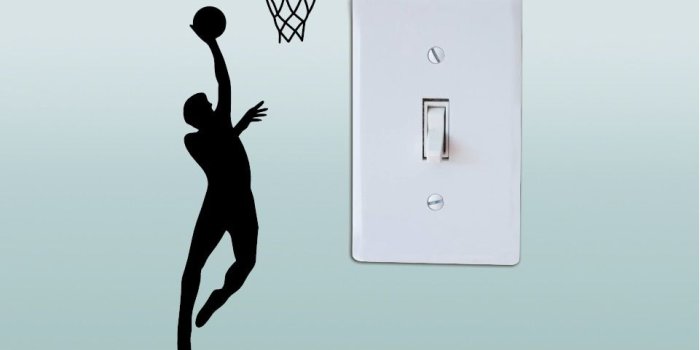 961x961 US $1.49 |KG 68 Creative Basketball Player Dunk Silhouette Light Switch  Sticker Cartoon Sport Wallpaper-in Wallpapers from Home Improvement on