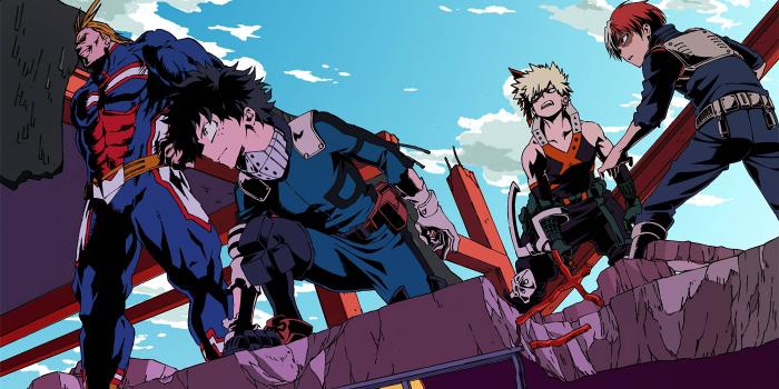 3840x2160 All Might Izuku Midoriya Katsuki Bakugo Shoto Todoroki My Hero