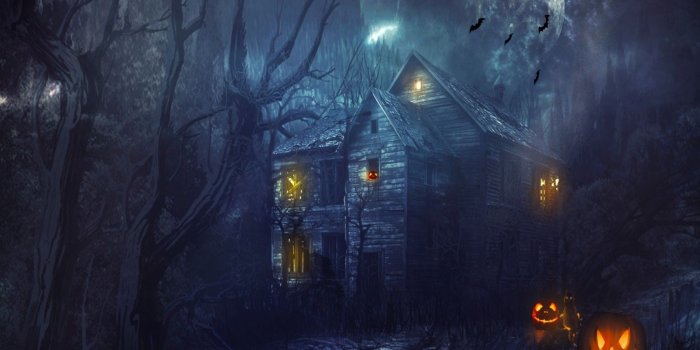 1600x1200 Hd Halloween Wallpapers 1080p - Haunted House Halloween Background