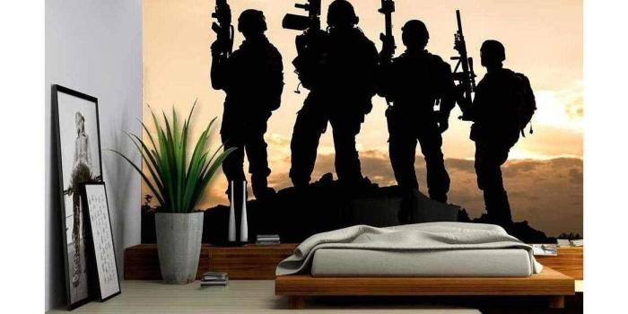 1166x1166 wall26 - United States Army Rangers on the Sunset - Removable Wall Mural |  Self-adhesive Large Wallpaper - 66x96 inches