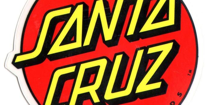 1032x987 Santa Cruz Classic Logo Skateboard Sticker - large skate board skating  skateboarding