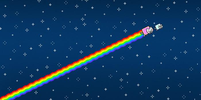 3840x2160 HD wallpaper: rainbow wallpaper, Nyan Cat, simple, simple background