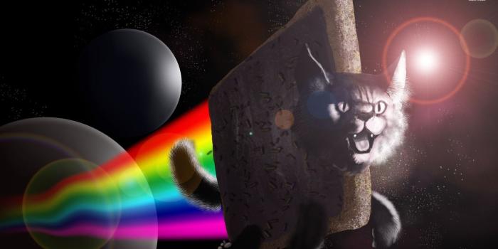 1920x1080 Nyan Cat flying away from the planet wallpaper - Meme wallpapers