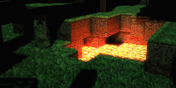 1920x1080 3D Minecraft Lava Creeper Render | 3D & Programming: Cameron Leger
