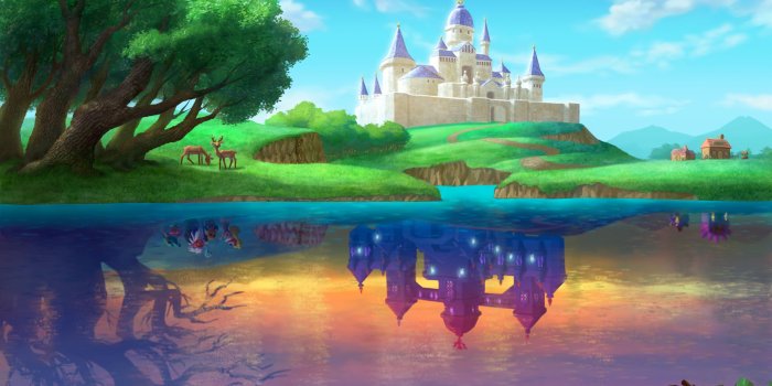 3001x2148 Disney movie castle digital wallpaper, castle, splitting, elk