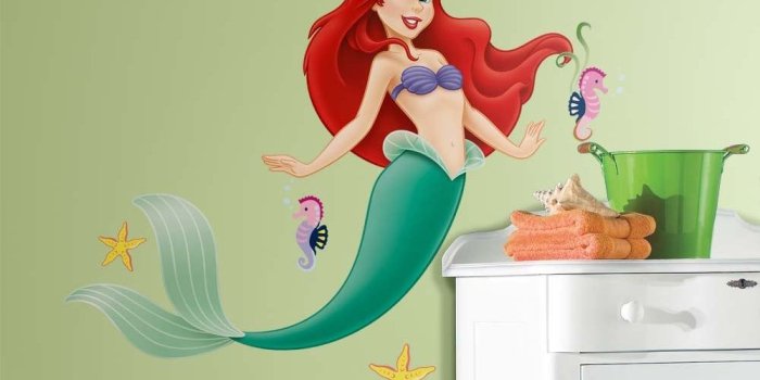 1000x1000 RoomMates Disney Princess Little Mermaid Giant Peel and Stick Wall Decal