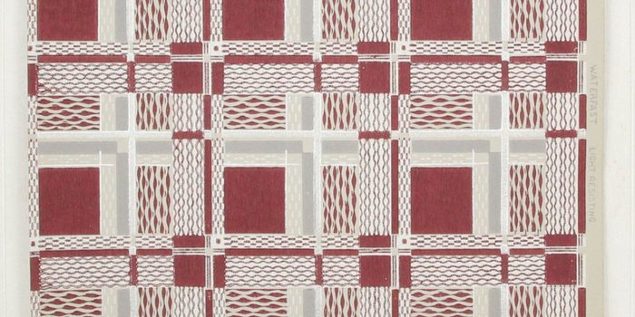 820x1280 1940s Vintage Wallpaper Maroon Gray and Silver Metallic Tiles
