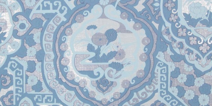 2048x1415 1970s Retro Vintage Wallpaper Blue Silver Foil