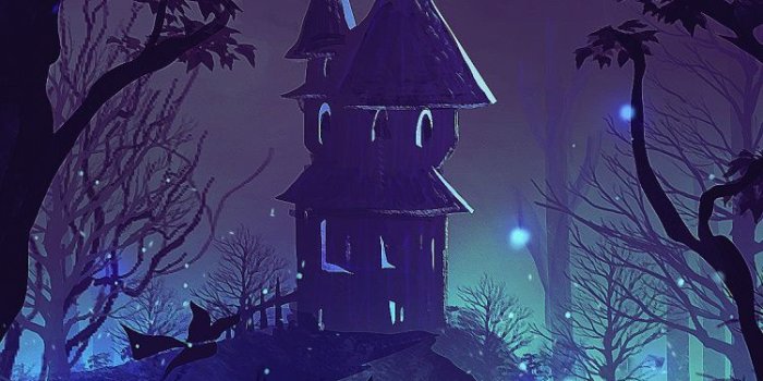 750x1334 Downaload Haunted house, night, dark, fantasy, art wallpaper