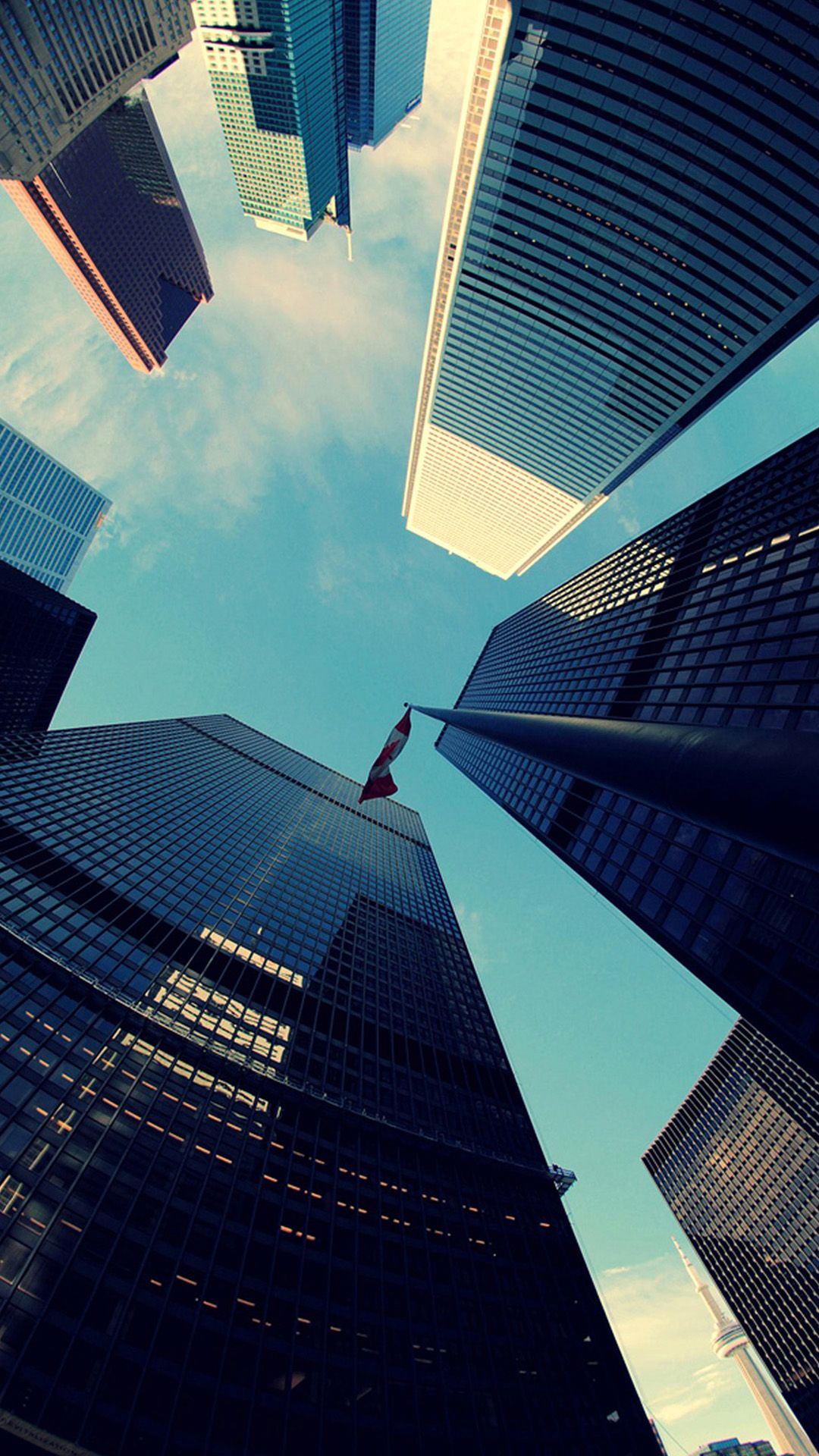 1080x1920 Skyscrapers Fisheye View Android Wallpaper free download