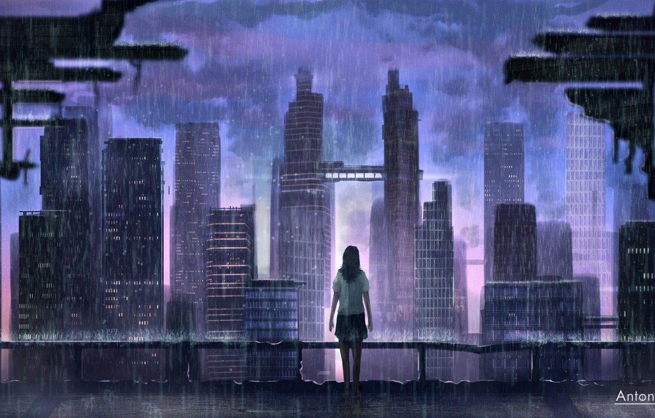 1332x850 Art Wallpaper City When Rain | Wallpapers Up