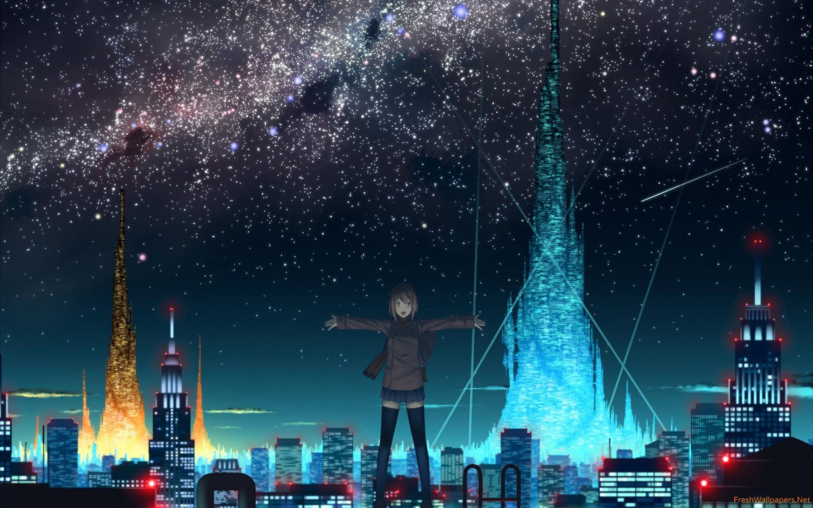 2560x1600 anime city scenery wallpapers | Freshwallpapers