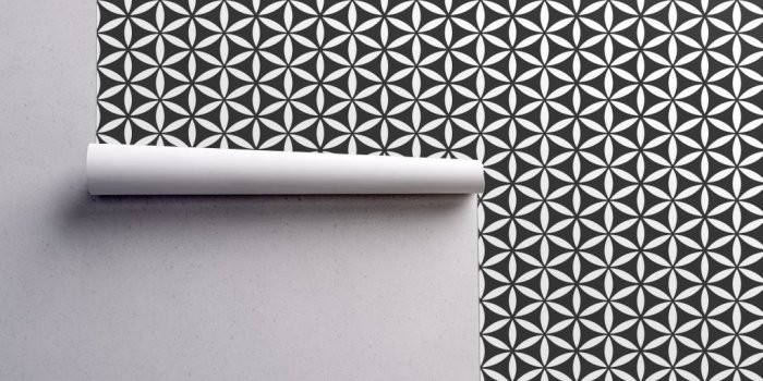 1024x1024 Flower of Life Black wallpaper - pixeldust - Spoonflower