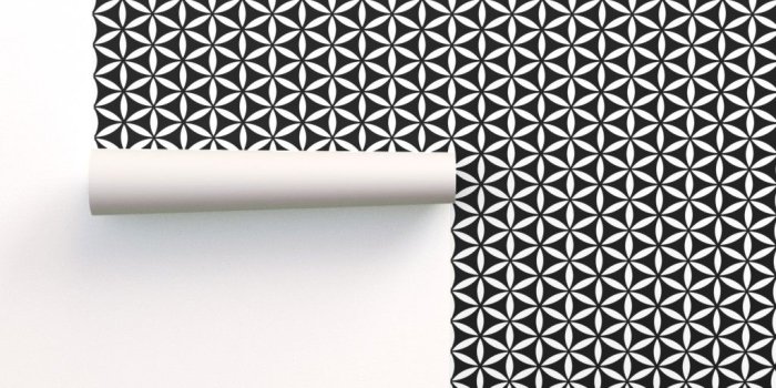 1024x1024 Flower of Life Black on Isobar by pixeldust | Roostery Home Decor