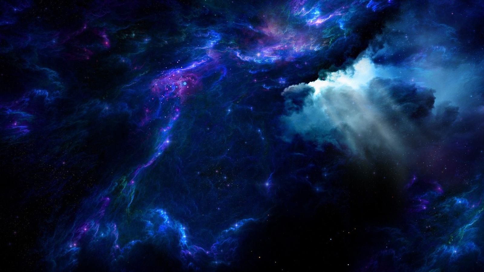 1920x1080 Download desktop wallpaper Very beautiful dark blue space nebula