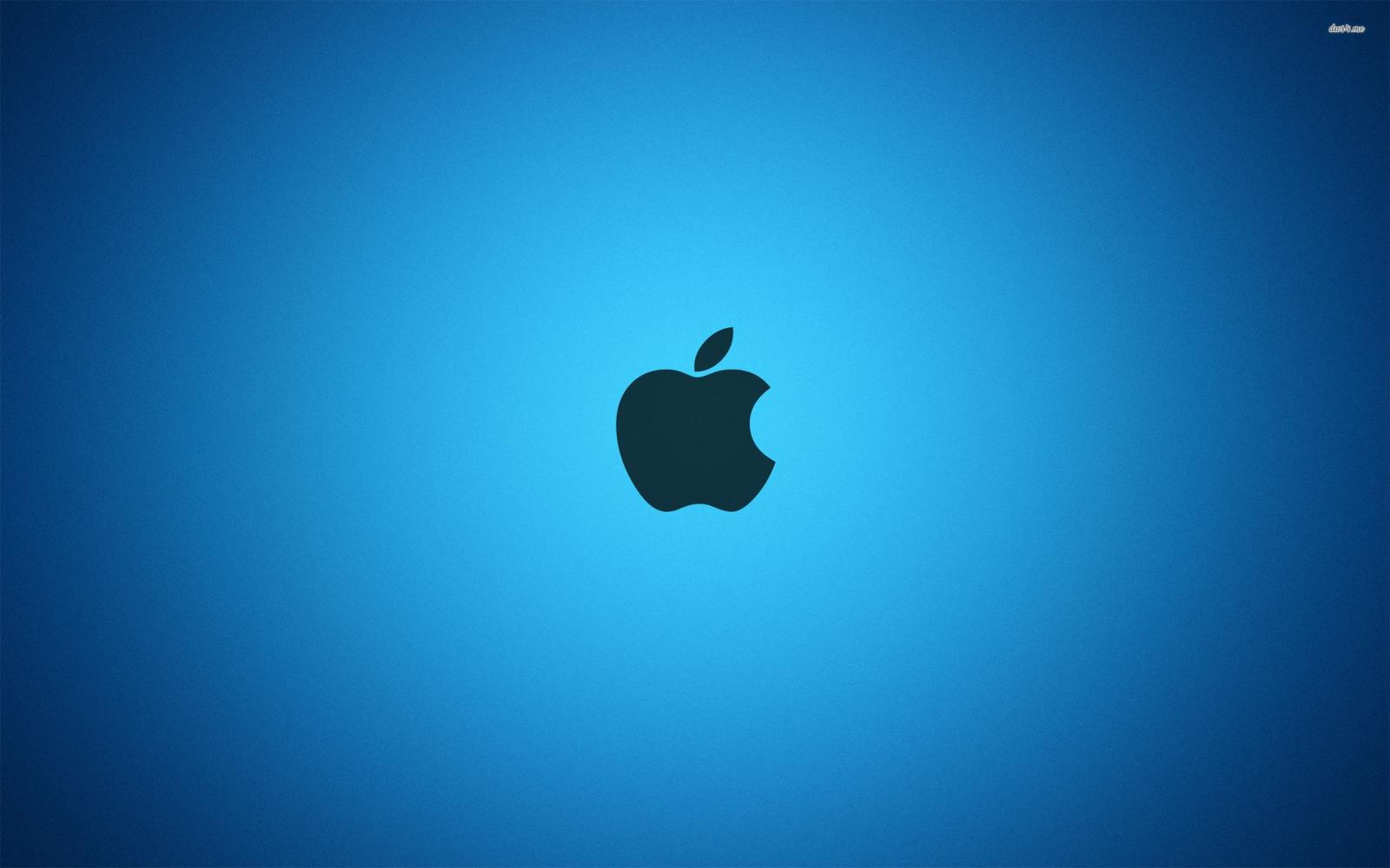 2560x1600 Dark blue Apple on top of a bright blue background wallpaper