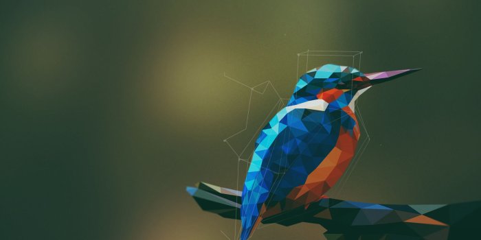 1920x1080 animals, Birds, Kingfisher, Low Poly, Geometry, Digital Art, Artwork