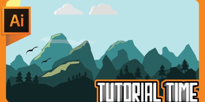 1280x720 Tutorial Time : How to make Flat landscape Wallpaper (Adobe Illustrator)