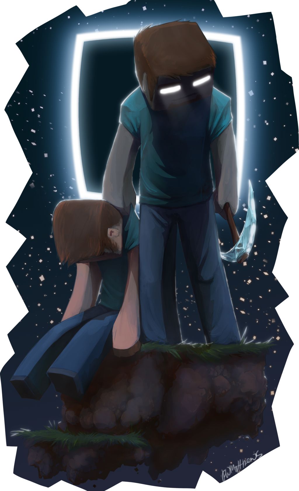 1024x1681 Herobrine and Steve -- I have to say, this is both really