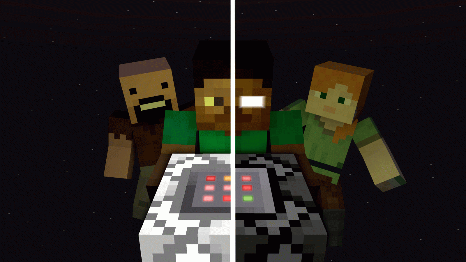 1920x1080 Steve and Herobrine