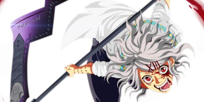 1332x850 Wallpaper blood, weapon, anime, blade, asian, manga, Tokyo Ghoul