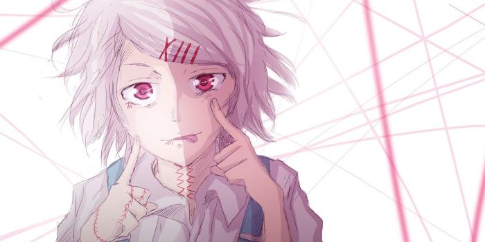 1332x850 Wallpaper boy, cuts, red eyes, madness, gray, scars, stuck out his