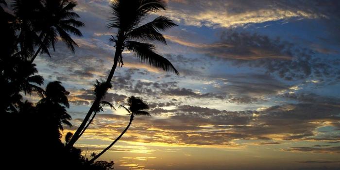 1152x864 Sunset: Sunset Fiji Ocean South Pacific Beach Desktop Wallpaper for