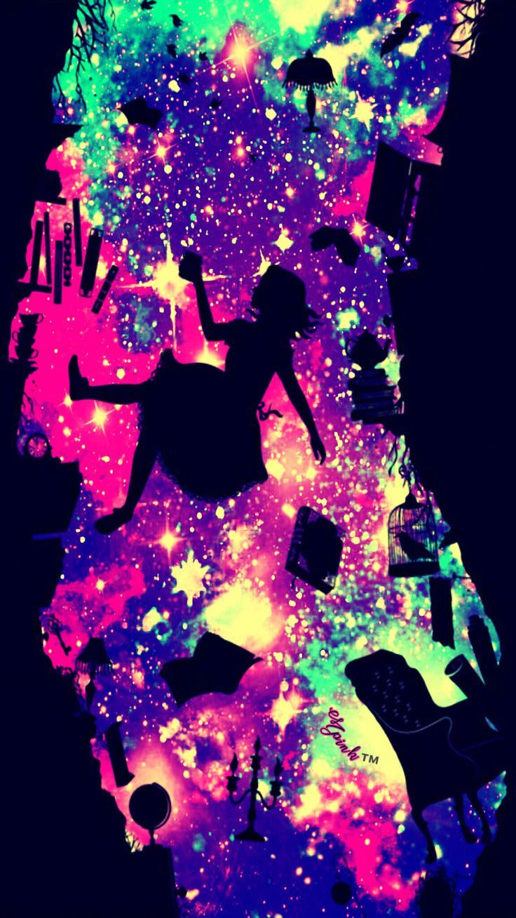 736x1308 Galaxy Wallpaper: Alice And Wonderland Galaxy Wallpaper #wallpaper