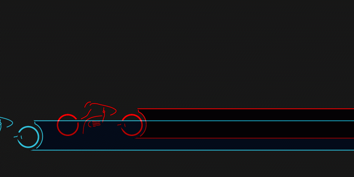 3840x1080 multiple display, #Tron, #minimalism, #Light Cycle, #artwork