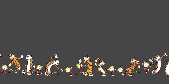 3840x1200 Tiger wallpaper, Calvin and Hobbes, comics, minimalism, dual