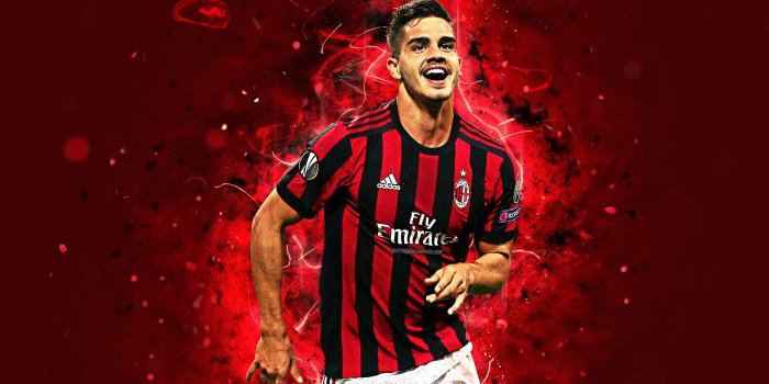 3840x2400 Download wallpapers Andre Silva, 4k, abstract art, AC Milan, soccer